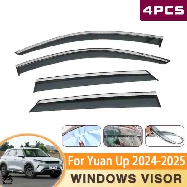 【並行輸入品】 4P ウィンドウ バイザー BYD Yuan Up Pro 2024 2025 サン...