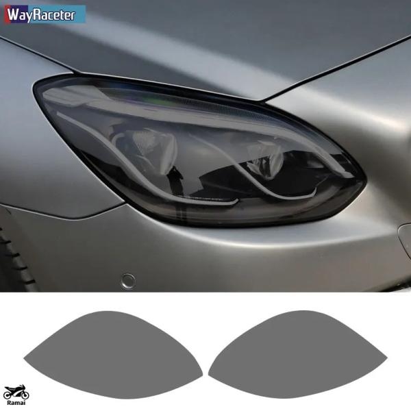 【並行輸入品】 2 Pcs ヘッドライト 保護 フィルム フロント ライト 透明 スモーク ブラック...