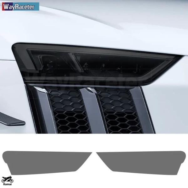 【並行輸入品】 2 Pcs ヘッドライト 保護 フィルム 透明 スモーク ブラック TPU ステッカ...