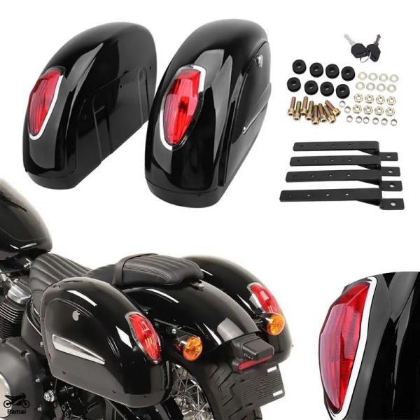 【並行輸入品】 汎用 バイク サドルバッグ ラゲッジ サドル バッグ トランク Tool ハード サ...