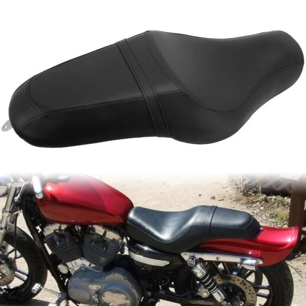 【並行輸入品】 ブラック バイク PU レザー ドライブr Two Up クッション シート ハーレ...