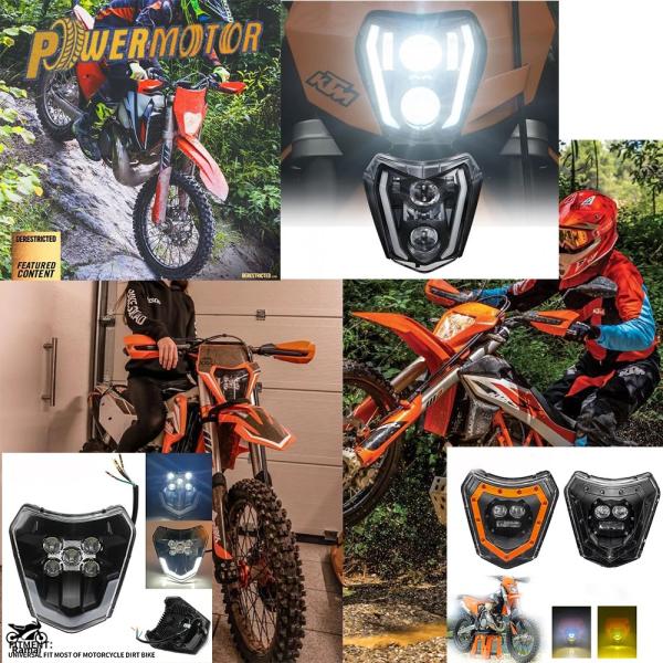 【並行輸入品】 モトクロス LED ヘッドライト エンデューロ ダート バイク ヘッドライト 12V...