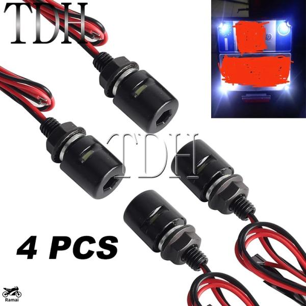 【並行輸入品】 4P バイク ナンバー プレート ライト ランプ フロント リア ライト スクリュー...