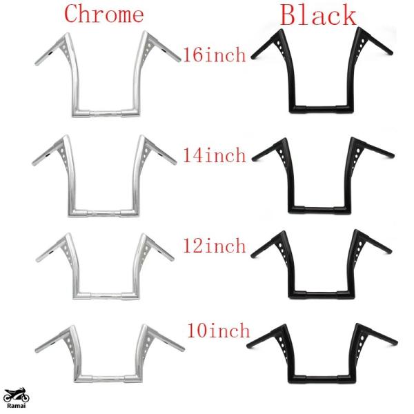 【並行輸入品】 バイク 10'' 12'' 14" 16" Rise Ape Hangers ハンド...