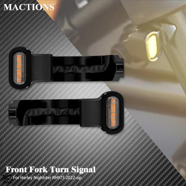 並行輸入品 バイク LED インジケータ― ライト フロント フォーク ショック アブソーバー サス...