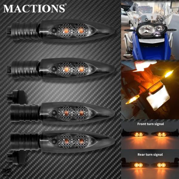 【並行輸入品】 バイク ブラック LED フロント リア ウィンカーs インジケータ― ランプ BM...