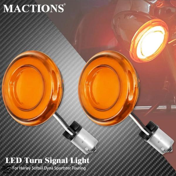 【並行輸入品】 バイク オレンジ LED 1156 ウィンカー インジケータ― ライト Flashi...