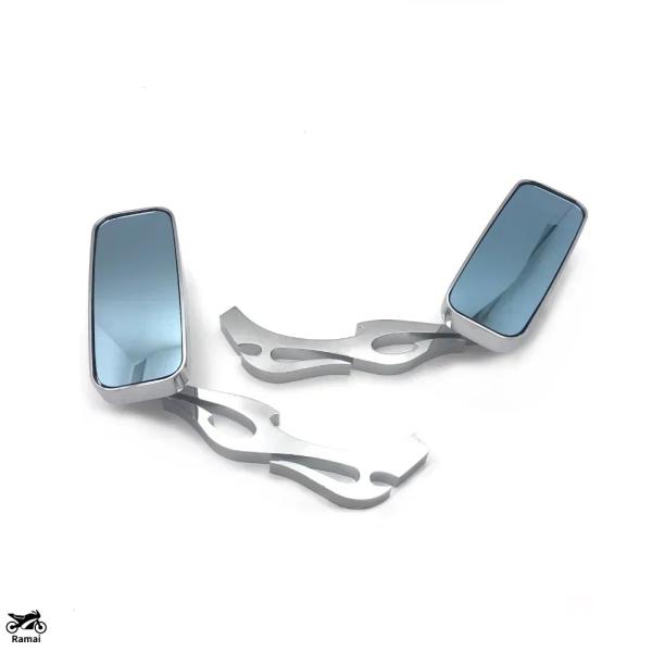 【並行輸入品】 ミラー Rect Shape Flame/Fire Stem ホンダ カワサキ スズ...