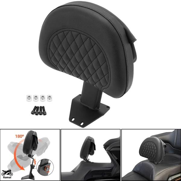 【並行輸入品】 バイク ブラック 調整可 フロント ドライブr ライダー バックレスト キット ホン...