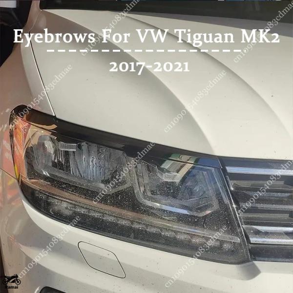 【並行輸入品】 2P つやあり ブラック ヘッドライト アイラインs フォルクスワーゲン ティグアン...