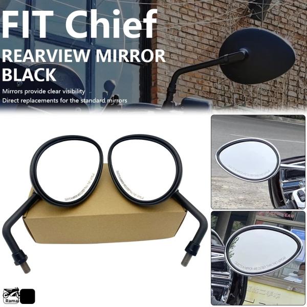 【並行輸入品】 バイク リア ミラー ブラック メッキ サイド ミラー Indian Chief ダ...