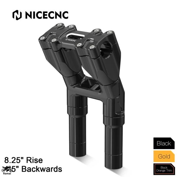 【並行輸入品】 8.25" Rise バイク 1" ハンドル バー ライザーs ハーレー ソフテイル...