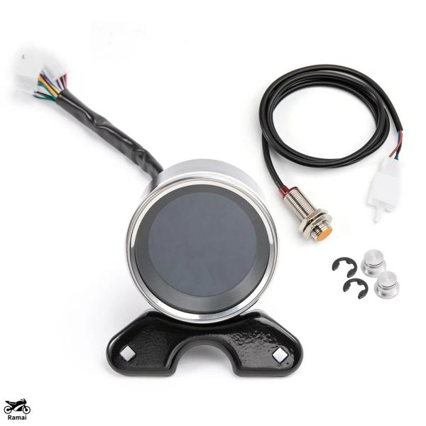 並行輸入品 12V バイク タコメーター メーター LED バックライト LCD デジタル スピード...