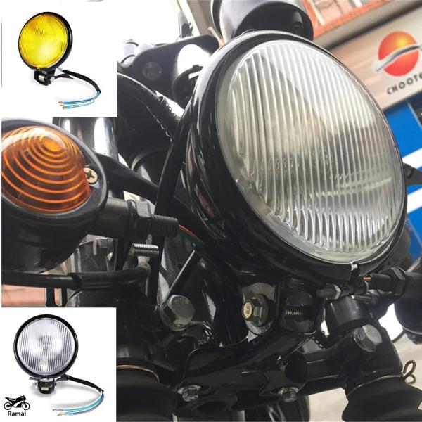 【並行輸入品】 汎用 メッキ/ブラック 5&quot; バイク 50 LED ヘッドライト ヘッド ランプ ブ...