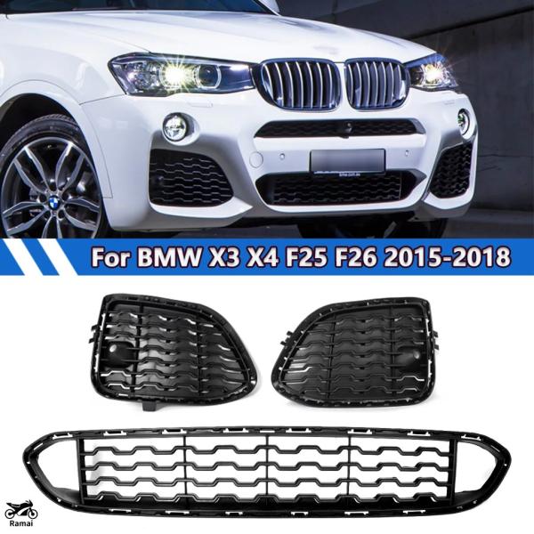 並行輸入品 BMW X3 X4 F25 F26 フロント バンパー フォグ ランプ グリル ハニカム...