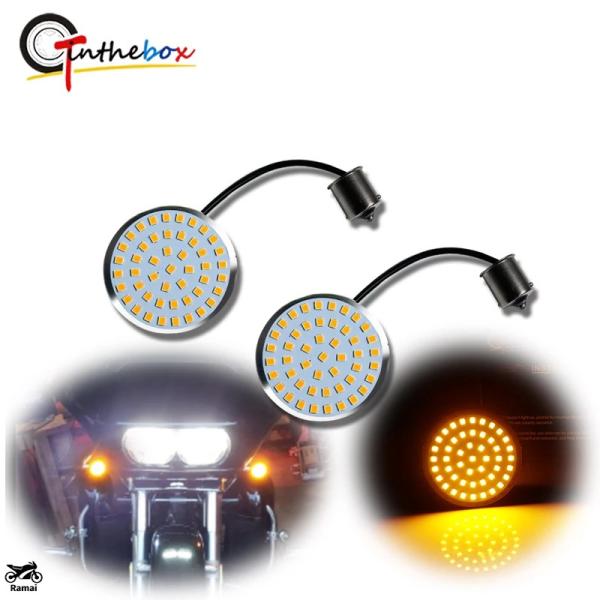 【並行輸入品】 2P 1156 アンバー オレンジ LED ウィンカー バルブ ハーレー ダビットソ...