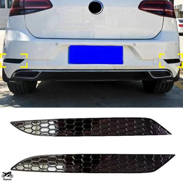 【並行輸入品】 2P つやあり ブラック リア バンパー リフレクター セット ハニカム フォルクス...