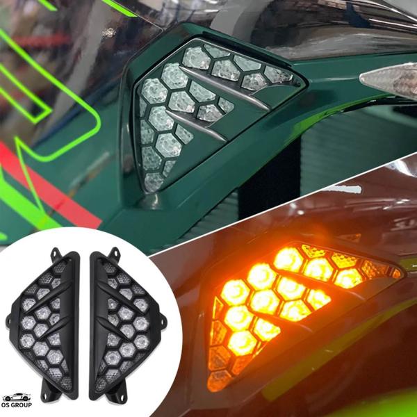 並行輸入品 バイク フロント ウィンカー ライト インジケーター LED ウィンカーライト ニンジャ...