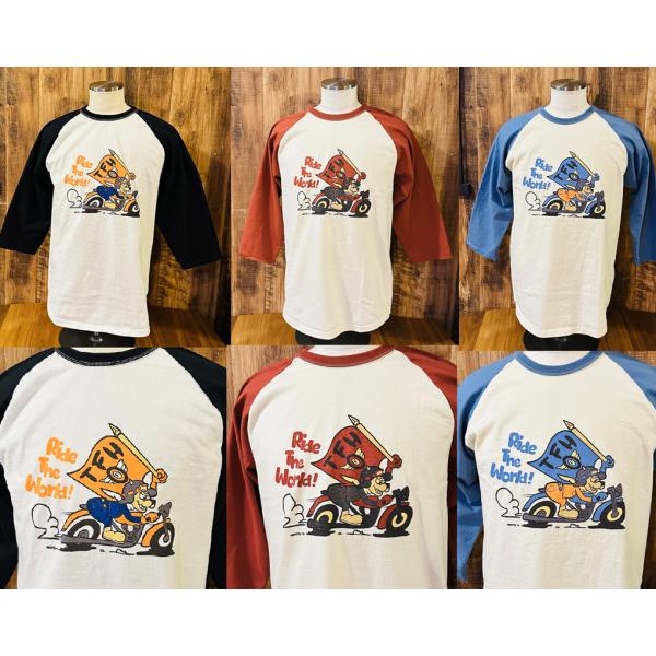 【THE FLAT HEAD】　ラグラン七分袖 Tシャツ　３カラー　FN-TSRB-003RAGL　...