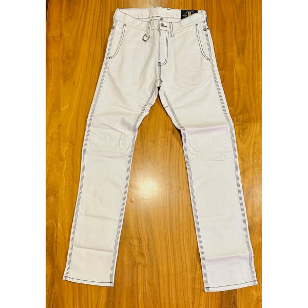 【SKULL FLIGHT】type6　タイトストレート　ホワイトストレッチ　スカルフライト　ランブ...