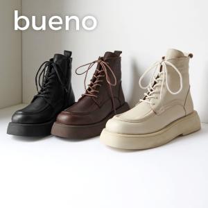 【23年秋冬新作】BUENO SHOES 厚底レースアップブーツ 【Z6405】 ショートブーツ ミドルブーツ トラックソール 厚底 トルコ製 本革 レザー｜ramblebyziema