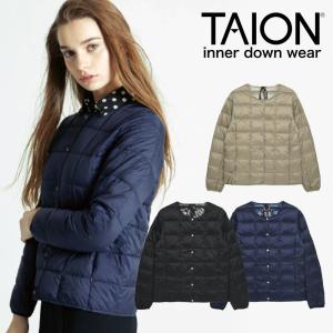【TAION タイオン】【レディース】V ネックボタン インナーダウン【TAION-W104】トップス インナー 防寒 撥水 コンパクト ダウン 長袖【送料無料】