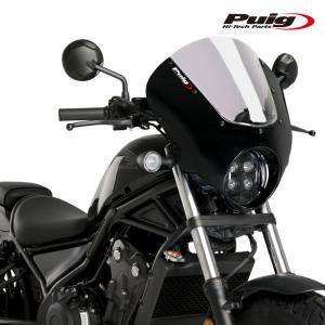 開封済み未使用品　プーチ　レブル1100 フェアリング Puig（プーチ） Puig 21105F SEMIFARINGS DARK NIGHT [DARK SMOKE