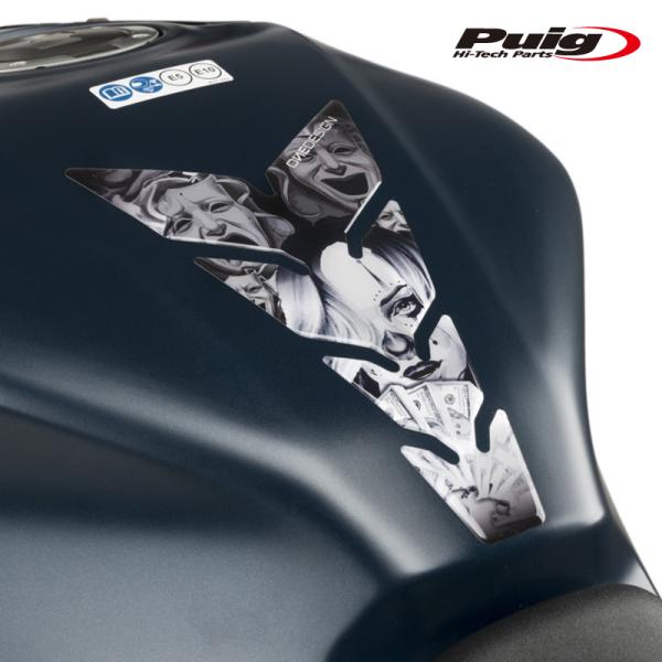 Puig 21433N TANK PROTECTOR SCARY[BLACK] 汎用 タンクパッド ...