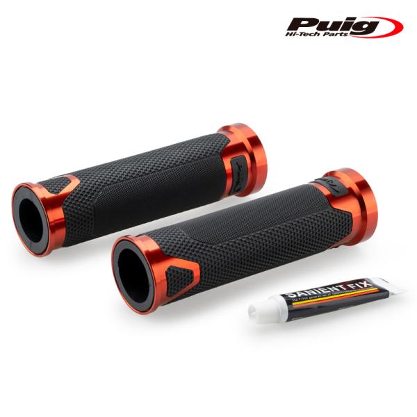Puig 22271T REVVING GRIPS 119mm [ORANGE] 汎用 プーチ レヴ...