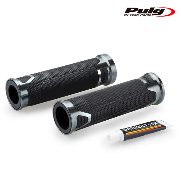 Puig 22271Y REVVING GRIPS 119mm [TITANIUM] 汎用 プーチ ...