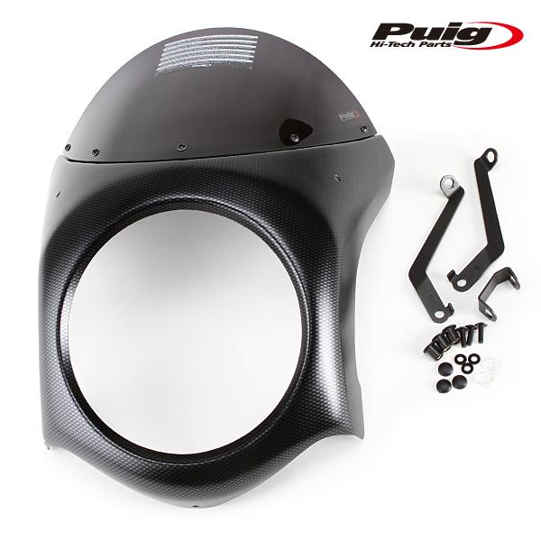 Puig 3170F RETRO SEMI FAIRING [CARBON PRINT/ DARK ...