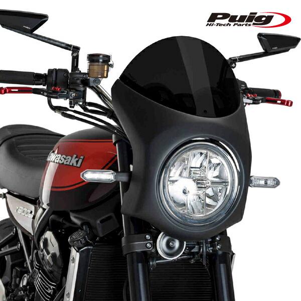 Puig 9595F RETRO SEMI FAIRING [DARK SMOKE] Kawasak...