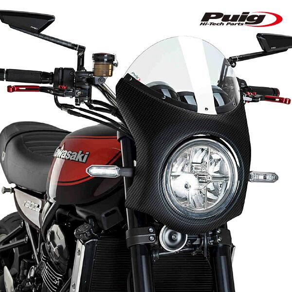 Puig 9596W RETRO SEMI FAIRING [CARBON LOOK/CLEAR] ...