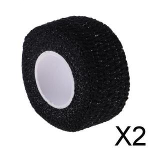 2x滑り止め粘着ゴルフスポーツゴルファーフィンガーラップグリップコンプレッションテープブラック