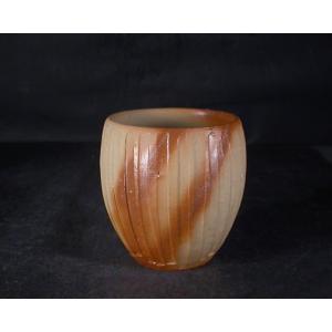 備前焼緋襷ぐい呑み 金重潤平 作 「備前緋襷酒呑」 ～備前焼専門卸小売店 川口陶楽苑～