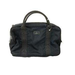 o58【美品】グッチ　GGキャンバス　レザー　ブラック　ハンドバッグ　ボストン GUCCI グッチ ブラック 黒 グレー ゴールド金具 GGキャンバス/レザー