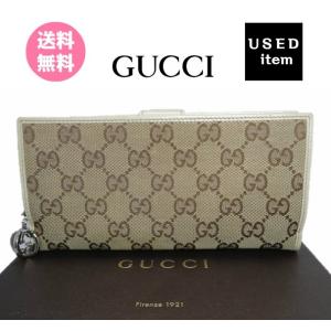 長財布 グッチ GUCCI Wホック長財布 GG柄キャンバス 茶×ベージュ gucci 中古 used 送料無料 即日発送 即納 送料込｜randb-store