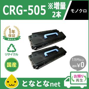 CRG-505増量 2本組 リサイクル トナー カートリッジ Cartridge 505 ( CRG505 ) MF7110 7140ND 7210 7240 330 350N 7430 450N 7455N キャノン対応 お預り再生