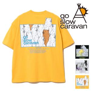 ゴースローキャラバン 半袖Tシャツ アニマル プリント go slow caravan クルーネック Tシャツ USAコットン ユニセックス トップス アウトドア キャンプ