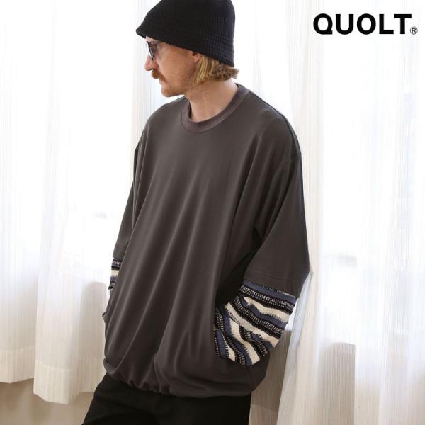 クオルト DAW-KNIT CUTSEW 長袖 Tシャツ QUOLT カットソー クルーネック 裏地...