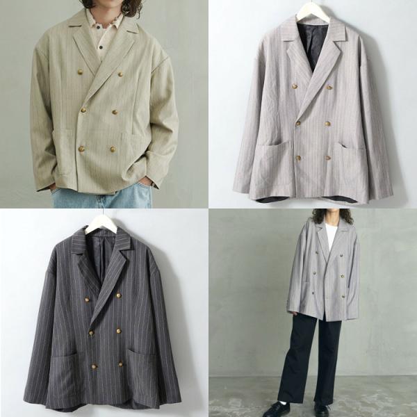 【処分 SALE OUTLET】 ジャケット ダブル テーラードジャケット Revo. ヘリンボーン...