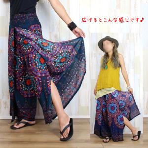 ワイドパンツ ラップパンツ レディース エスニ...の詳細画像3