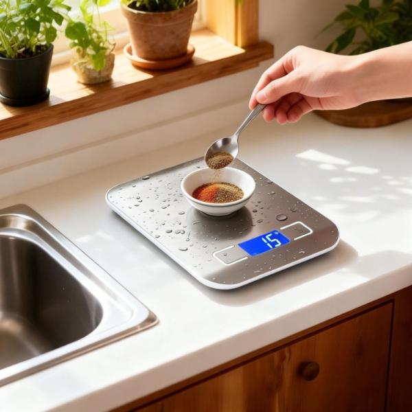 キッチンスケール デジタル デジタルスケール はかり クッキングスケール 計量器 防水 ステンレス ...