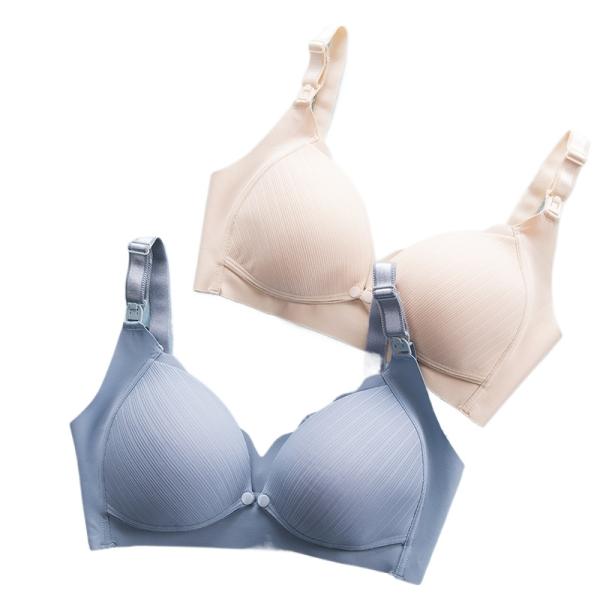 授乳ブラ ノンワイヤー マタニティブラ  締め付けない ナイトブラ ワンハンドオープン 薄手 授乳用...