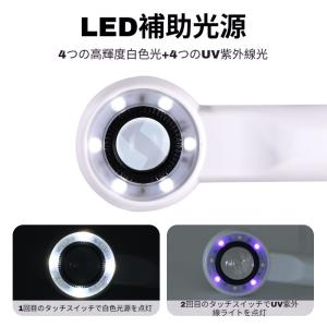 ハンドル拡大鏡 USB 充電式 60 倍ハンド...の詳細画像2