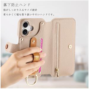 手帳型 スマホケース 落下防止 ハンド カラビ...の詳細画像3