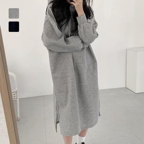 ワンピース ロングパーカー フード付き 着る毛布 パーカー マキシ スウェット レディース ふわふわ...