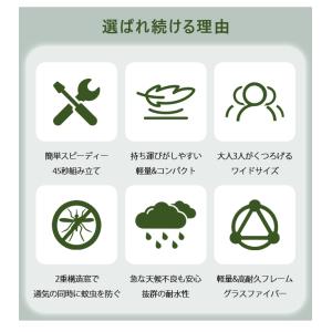 ワンタッチテント 3人用 折りたたみ フルクロ...の詳細画像4
