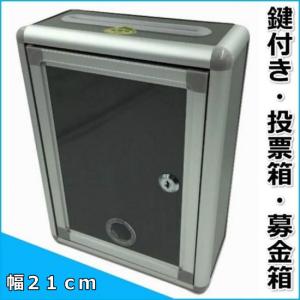 収納ボックス 鍵付き プラスチック ケース 貯金箱 賽銭箱 投票箱 募金箱 幅22cm