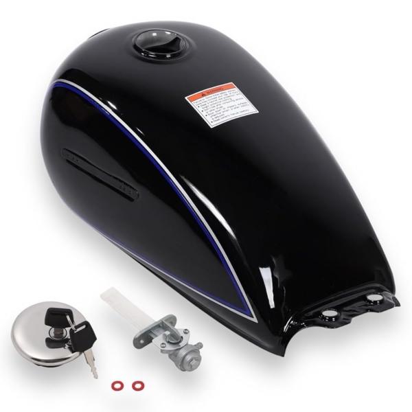 スズキ GN125 燃料タンク グラストラッカー 10L ブラック タンクキャップ 燃料コック付 3...